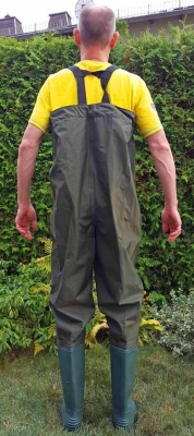 Teich Angel Fischer Brust Wathose Latz Hose Wasserdicht Gummi Stiefel Gr.41
