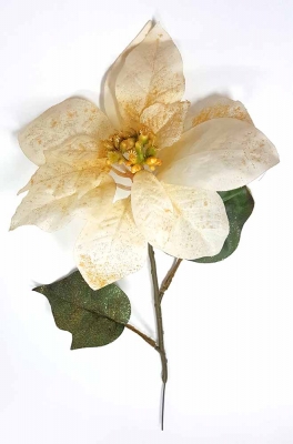 Kunstblume Blume Weihnachtsstern Weiss 20 x 37 cm Advent Tisch Deko