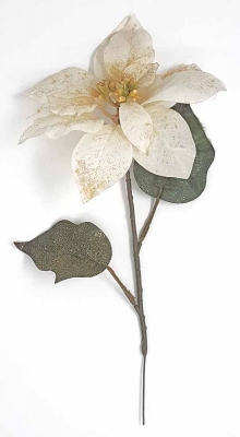 Kunstblume Blume Weihnachtsstern Weiss 20 x 37 cm Advent Tisch Deko