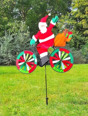 Windspiel Windrad Weihnachtsmann Nylongewebe 77 x 77 Hoch 120 cm