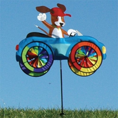 Windspiel Windrad Hund Auto Nylongewebe 64 x 50 Hoch 110 cm