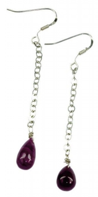 Ohrhänger Durchzieher 88 mm Edelstein Amethyst Bergkristall Rosenquarz