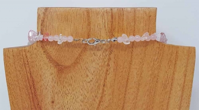 Schmuck Kofferset Rosenquarz Bergkristall 14-teilig