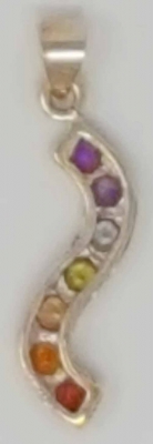 Silberanhänger Chakra Schlange 40 mm Edelsteine 925er Silber