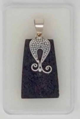 Silberanhänger Lavaschmuck Lavastein 20 x 42 mm 925er Silber