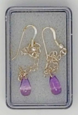 Ohrhänger Durchzieher 88 mm Edelstein Amethyst Bergkristall Rosenquarz