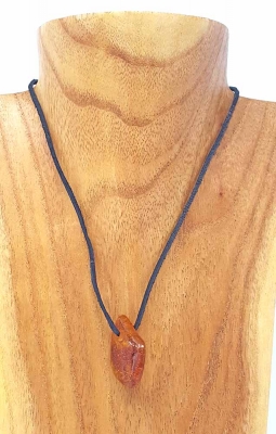 Schmuck Bernstein Anhänger Ypsilon Hals Kette Leder Band Schwarz
