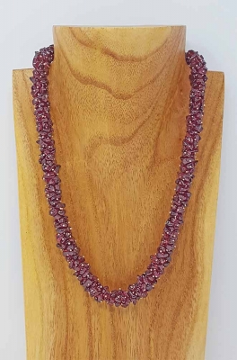 Edelstein Kette Splittercollier Granat 45 cm 925er Silberverschluss