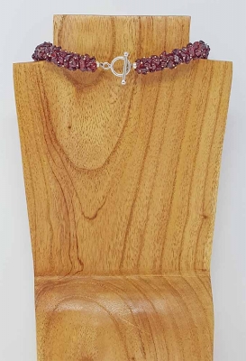 Edelstein Kette Splittercollier Granat 45 cm 925er Silberverschluss