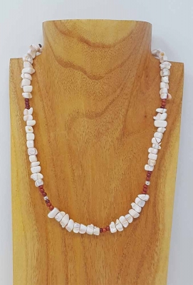 Schmuckset Kette Armband Mosaik Muschel Kokosnussholz 925er Silber