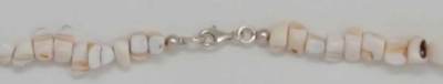 Schmuckset Kette Armband Mosaik Muschel Kokosnussholz 925er Silber