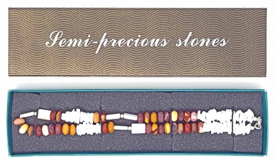 Schmuckset Kette Armband Muschel Perlmutt Mookait 925er Silber