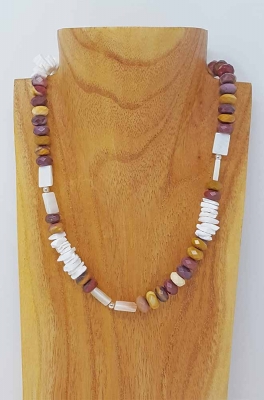 Schmuckset Kette Armband Muschel Perlmutt Mookait 925er Silber