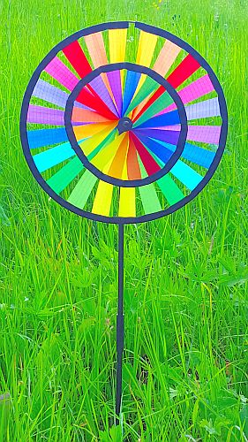 Doppelwindrad Bunt 28 cm