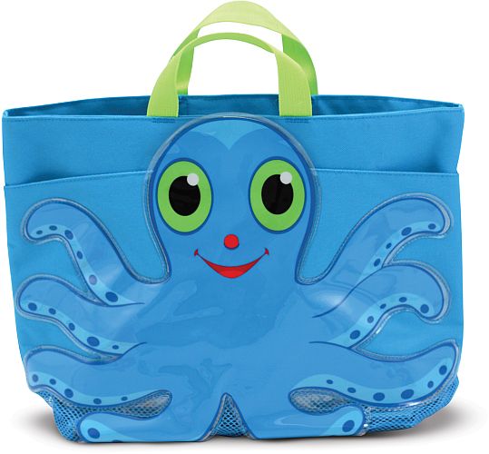 Strandtasche Oktopus blau 38 x 35 x 13 cm / 14.96 x 13.78 x 5.12 inch