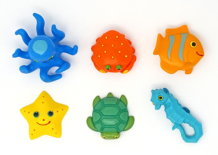 Oktopus-Krabbe-Fisch-Seestern-Schildkröte-Seepferdchen