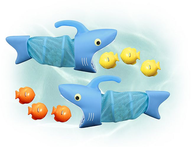Fischfangspiel - 2 Fischnetze und sechs Fische zum Fangen für zwei Spieler