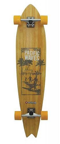 Boardwalk Fishtail Pacific Waves - Bambuslook und Retro Surf Graphik