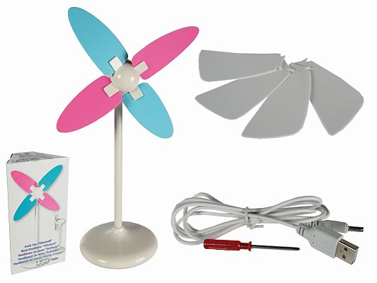 Tischventilator mit Batteriebetrieb und USB Anschluss