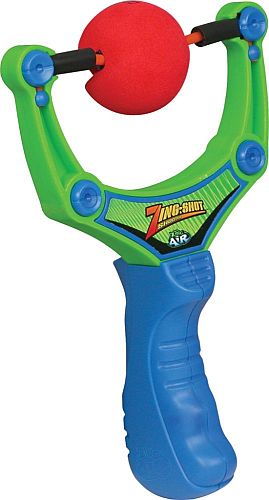 Zingshot Gummischleuder und 3 Softbälle bis 15 Meter Schussweite 